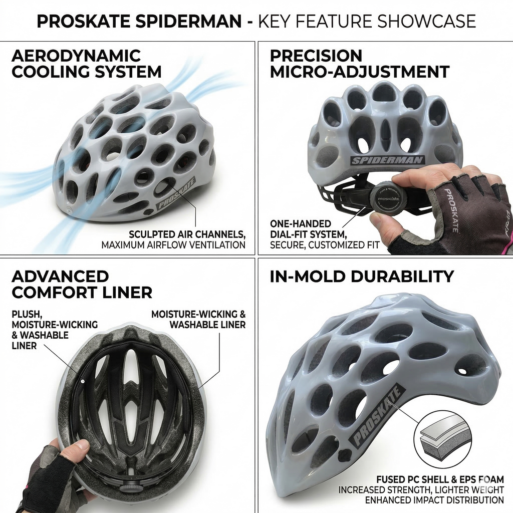 PROSKATE SPIDERMAN Speed Skate Helmet (Age 16+)