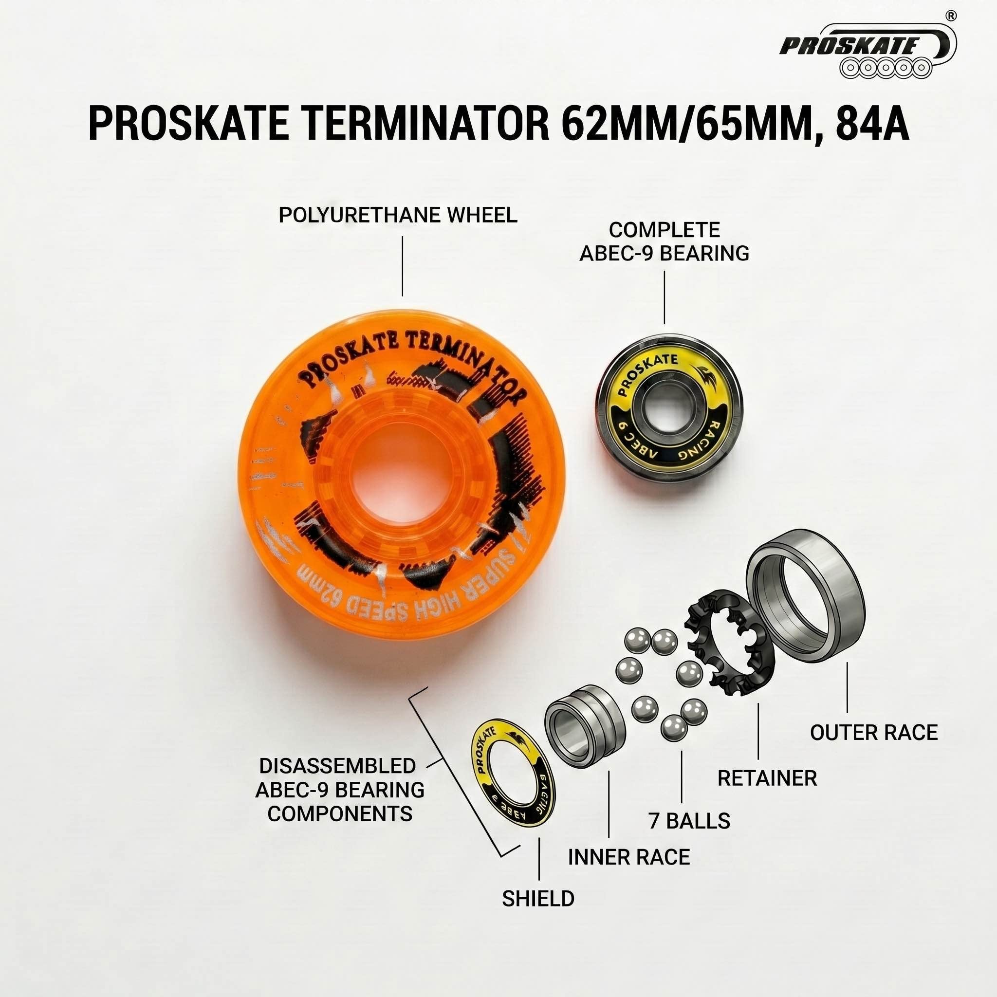 PROSKATE TERMINATOR QUAD ROAD SKATE