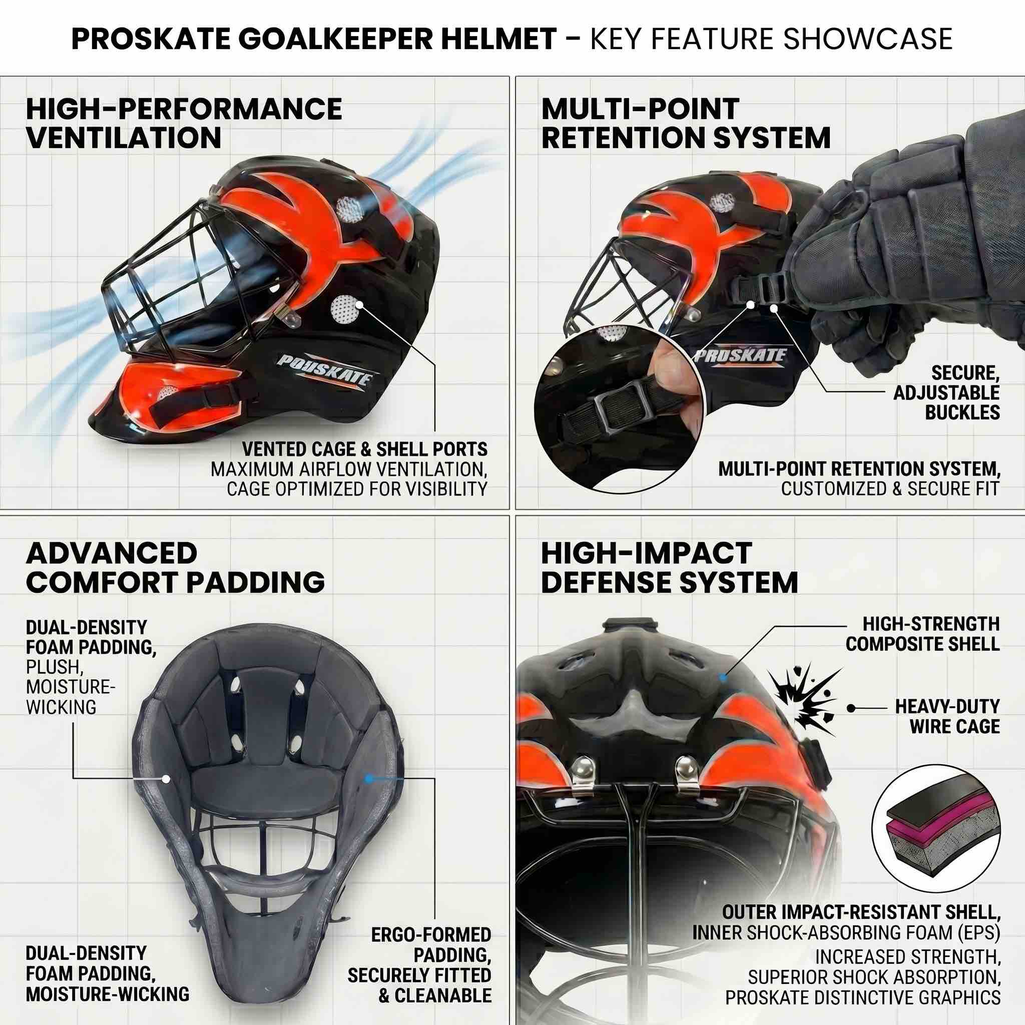 PROSKATE Inline Hockey Goalkeeper Helmet