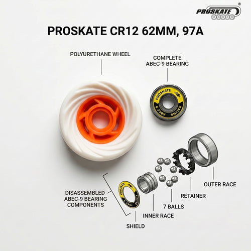 PROSKATE CR12 62mm Quad Rink Skate