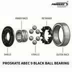 PROSKATE ABEC 9 BLACK BALL BEARING